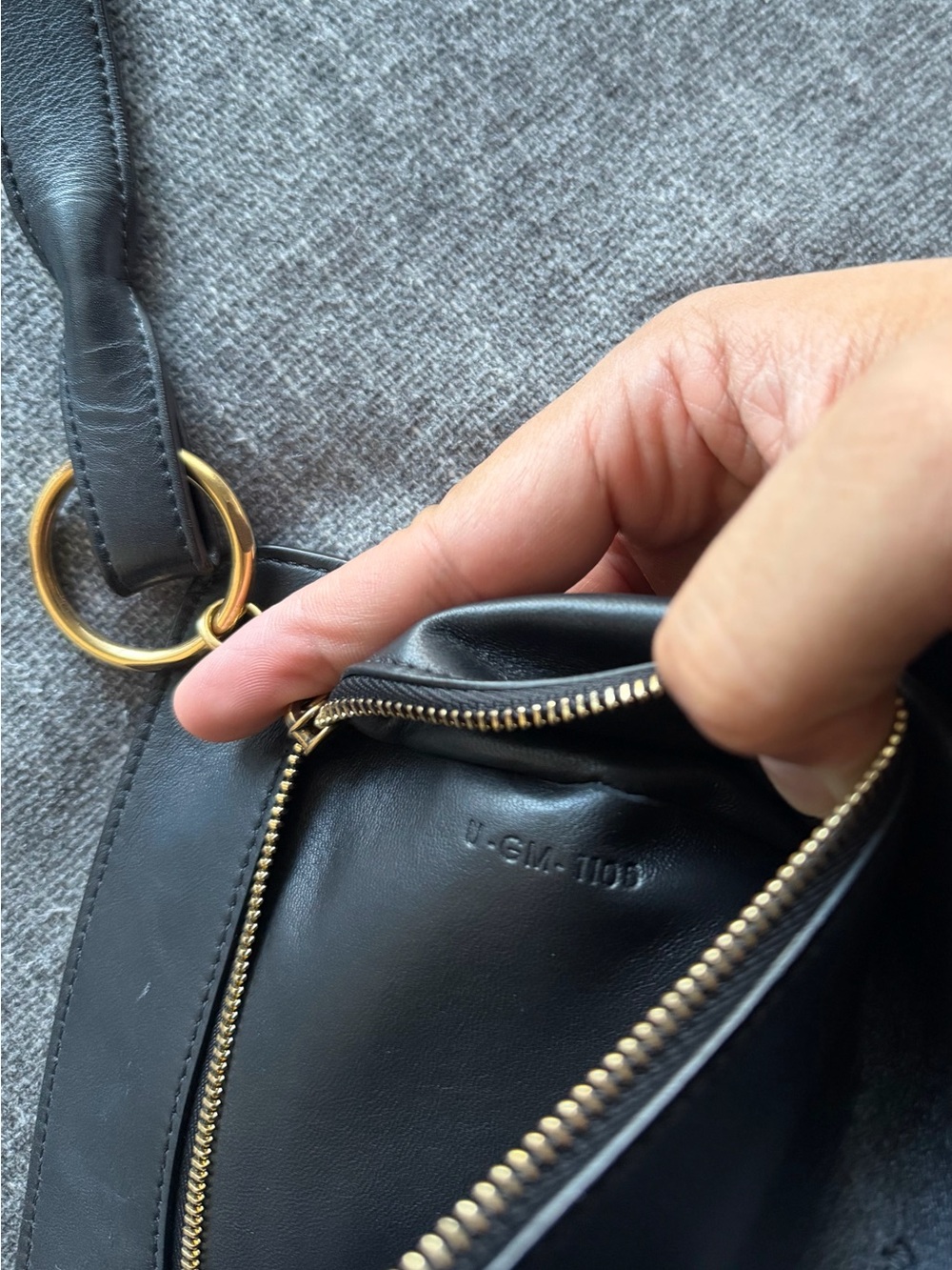 CELINE Black Leather Foldover Gold Hardware Wristlet Clutch - Picture 9 of 9